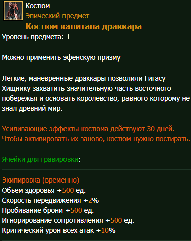 продажа предметов, вещей Набор Повелитель морей  - Предметы и вещи в ArcheAge